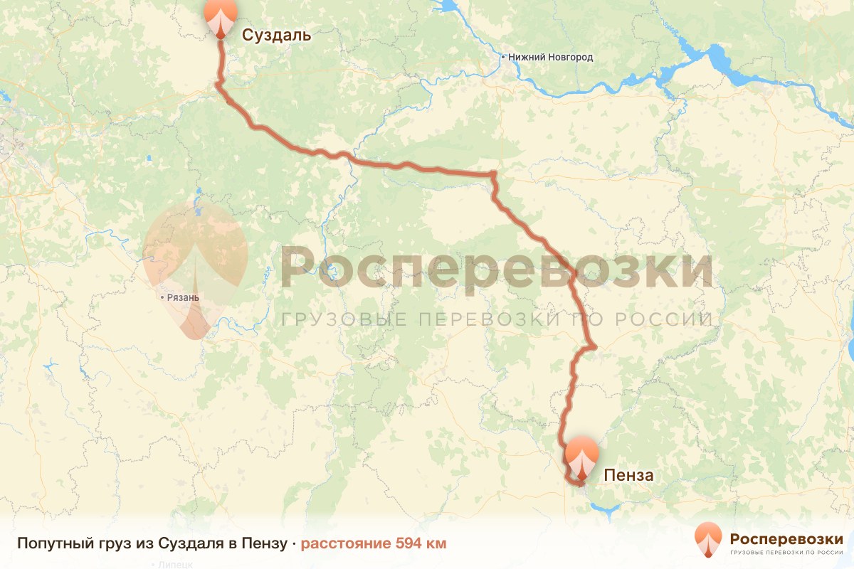 Попутный груз Суздаль Пенза