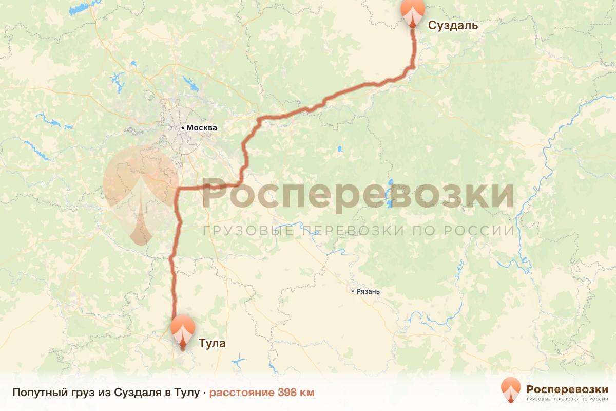 Попутный груз Суздаль Тула