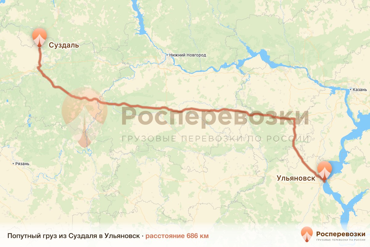Попутный груз Суздаль Ульяновск