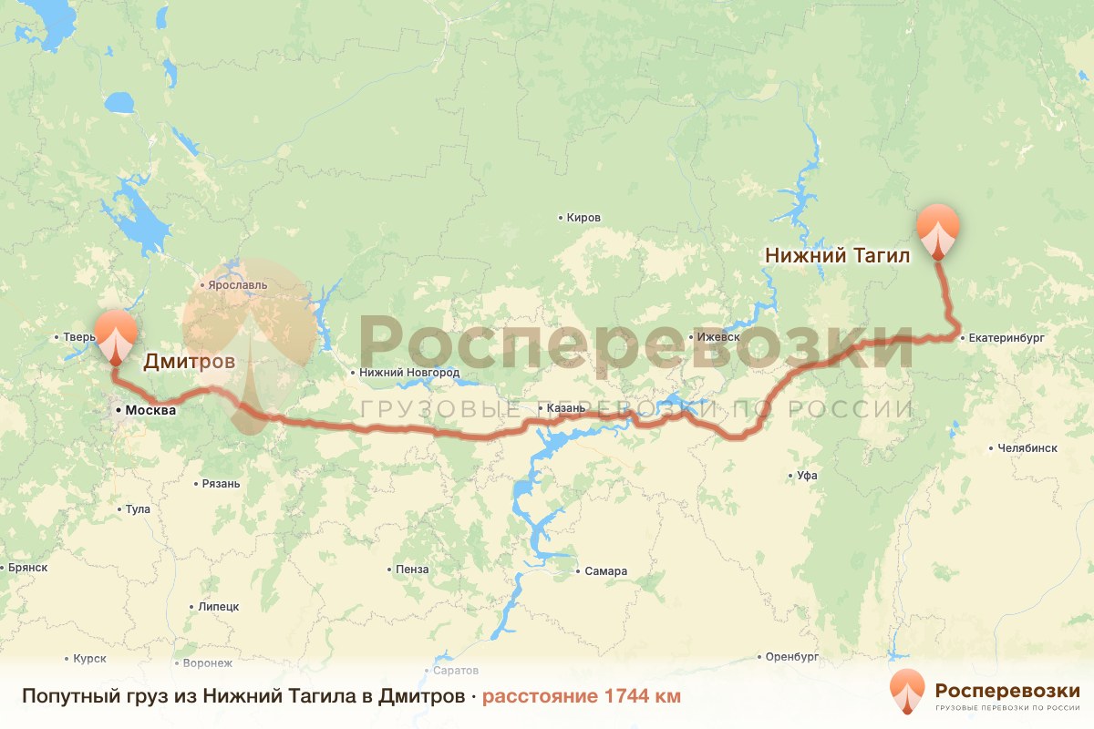 Попутный груз Нижний Тагил Дмитров