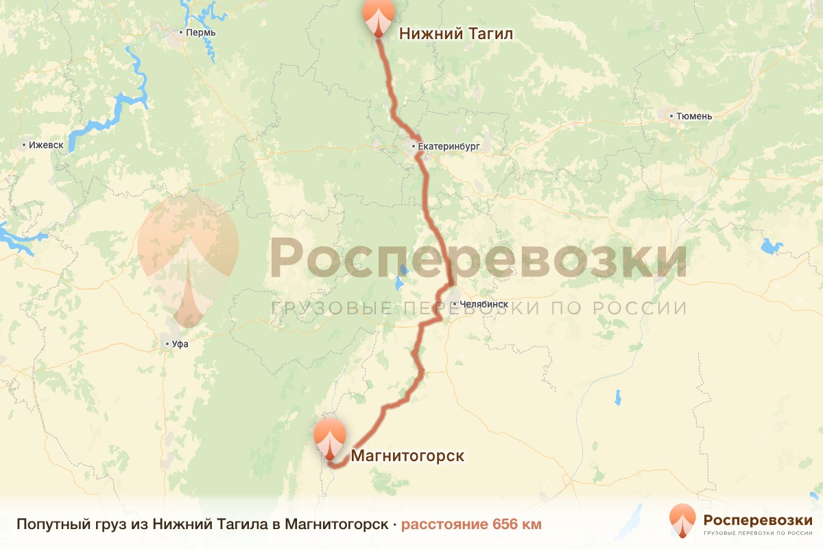 Попутный груз Нижний Тагил Магнитогорск