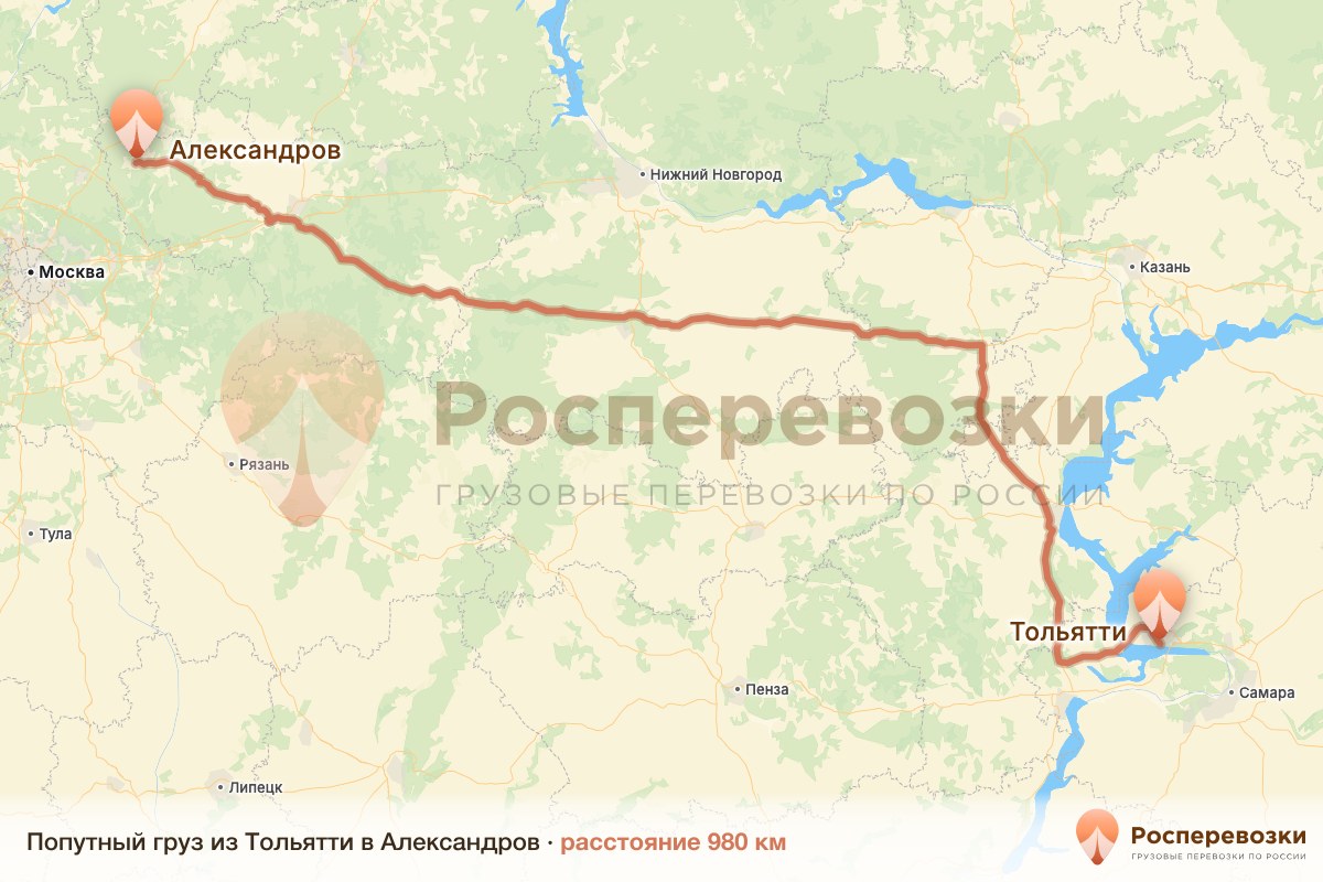Попутный груз Тольятти Александров