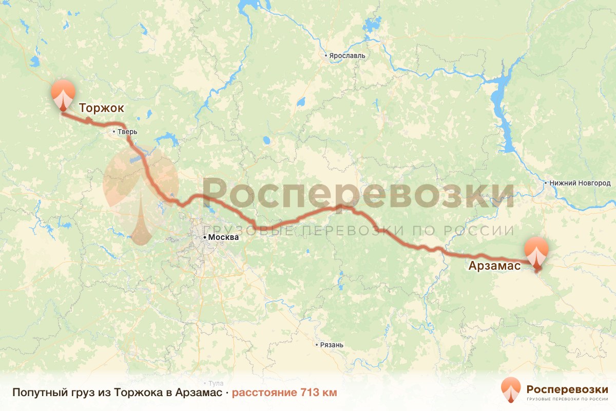 Попутный груз Торжок Арзамас