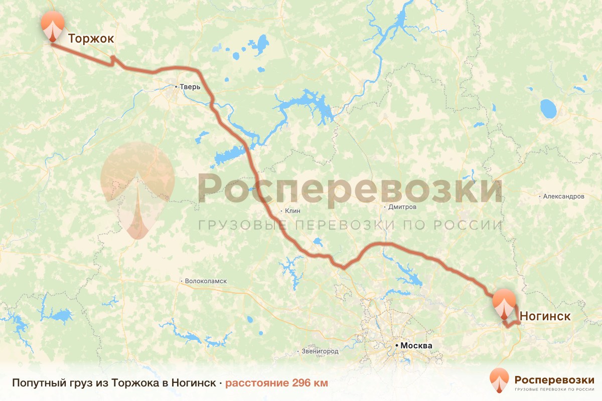 Попутный груз Торжок Ногинск