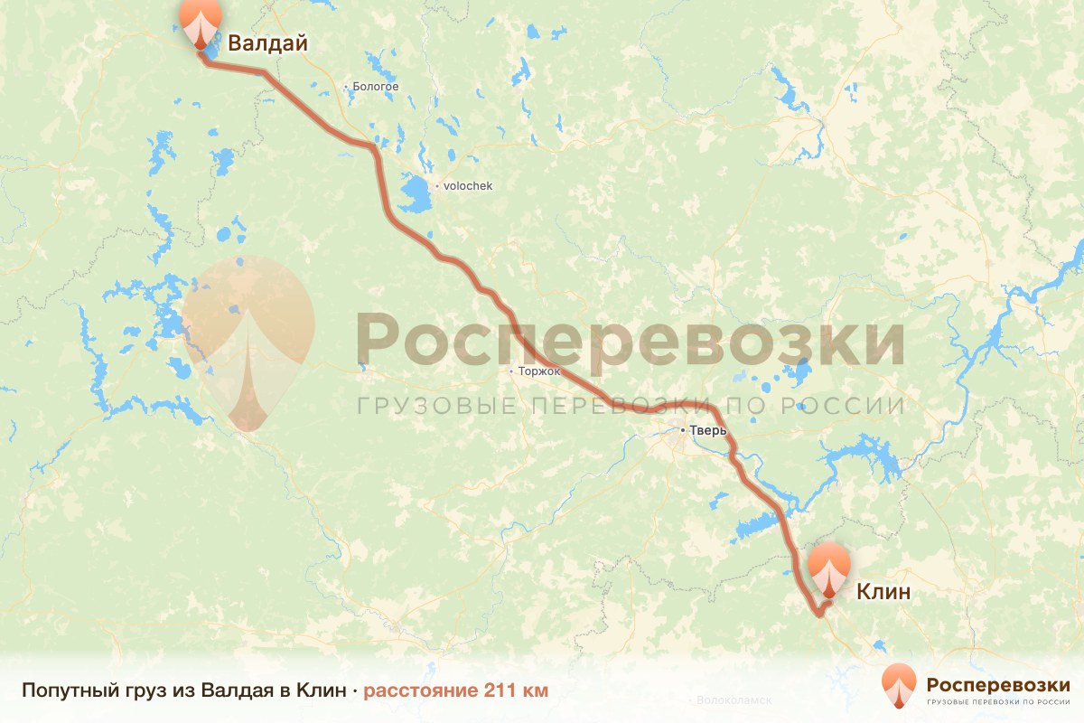 Попутный груз Валдай Клин