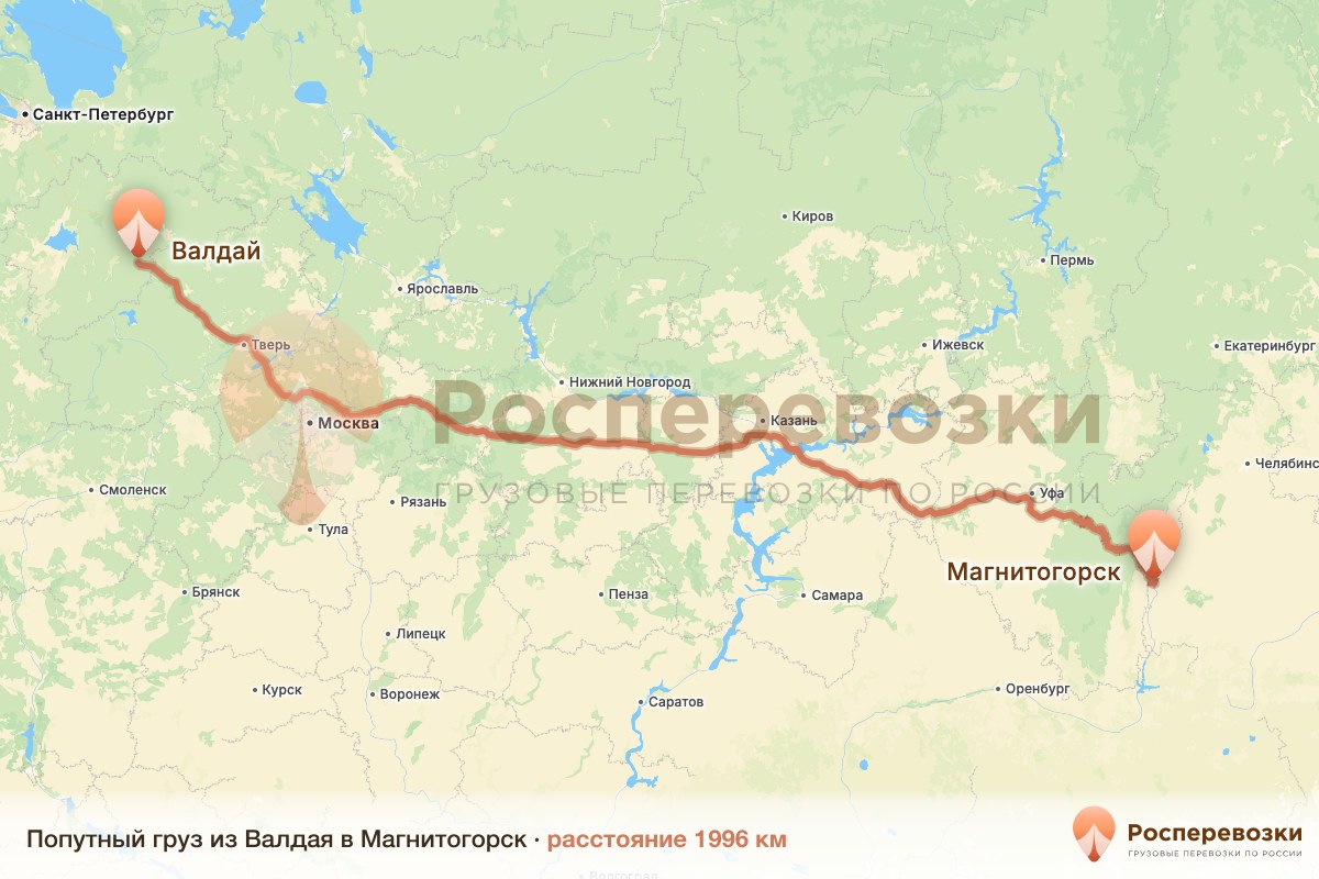 Попутный груз Валдай Магнитогорск