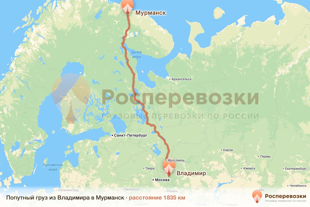 Попутный груз Владимир Мурманск