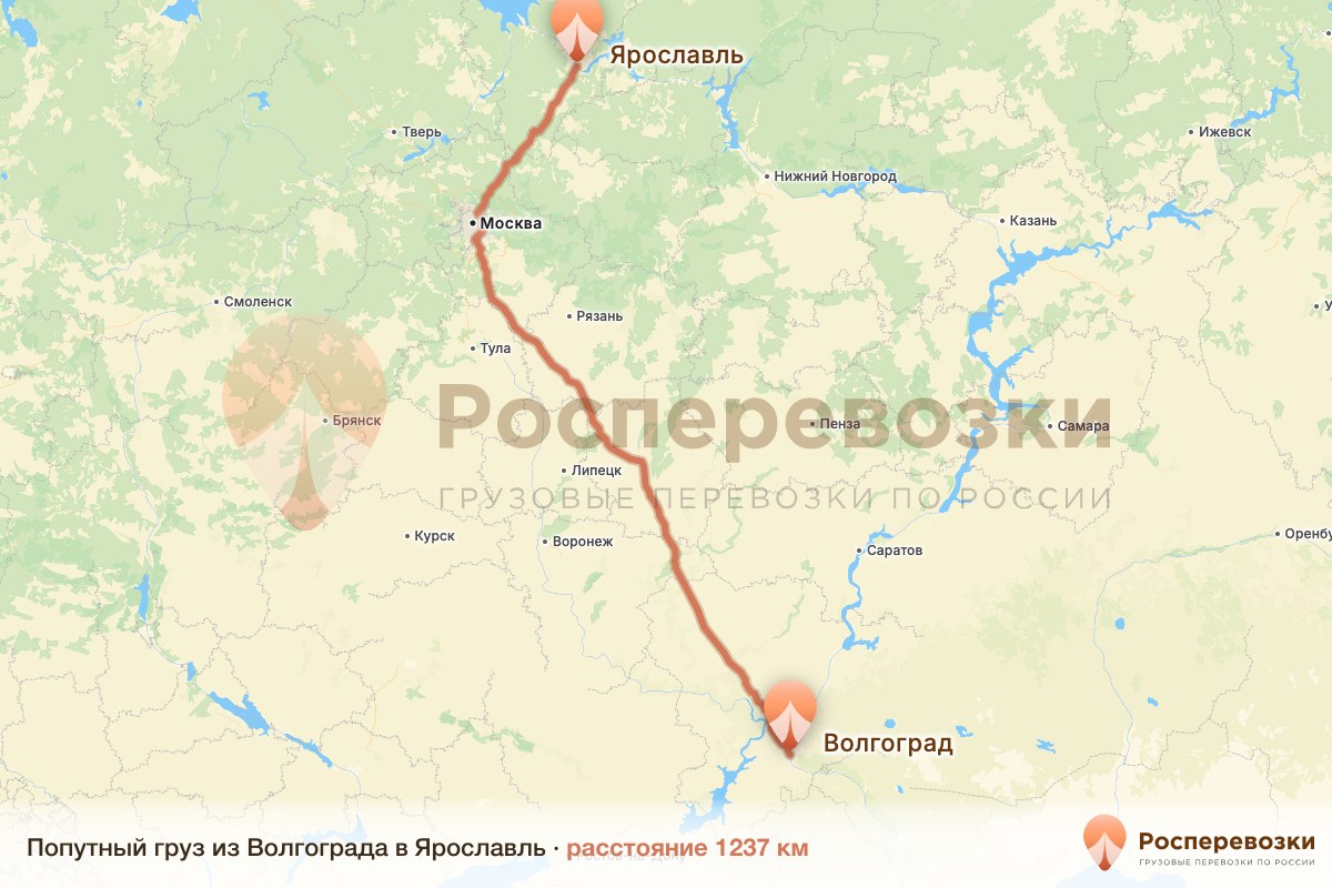 Попутный груз Волгоград Ярославль