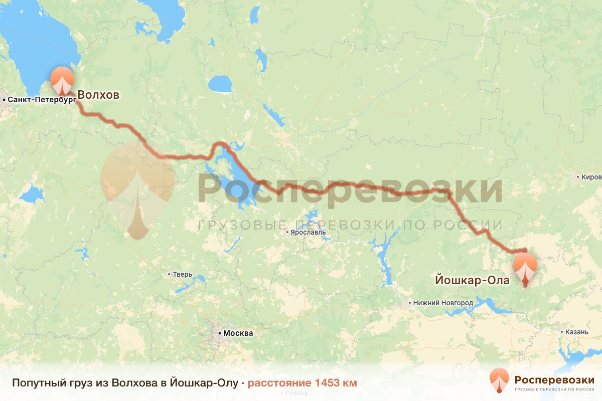 Попутный груз Волхов Йошкар-Ола