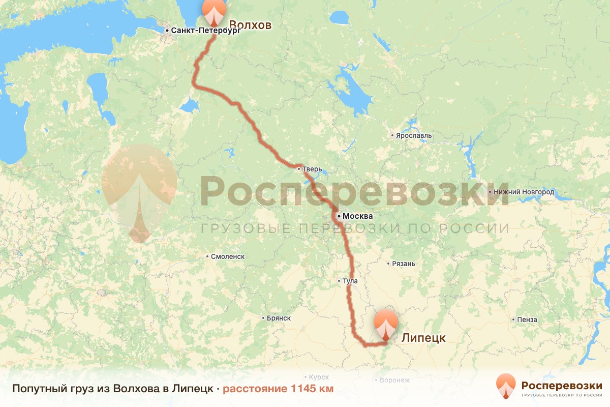 Попутный груз Волхов Липецк