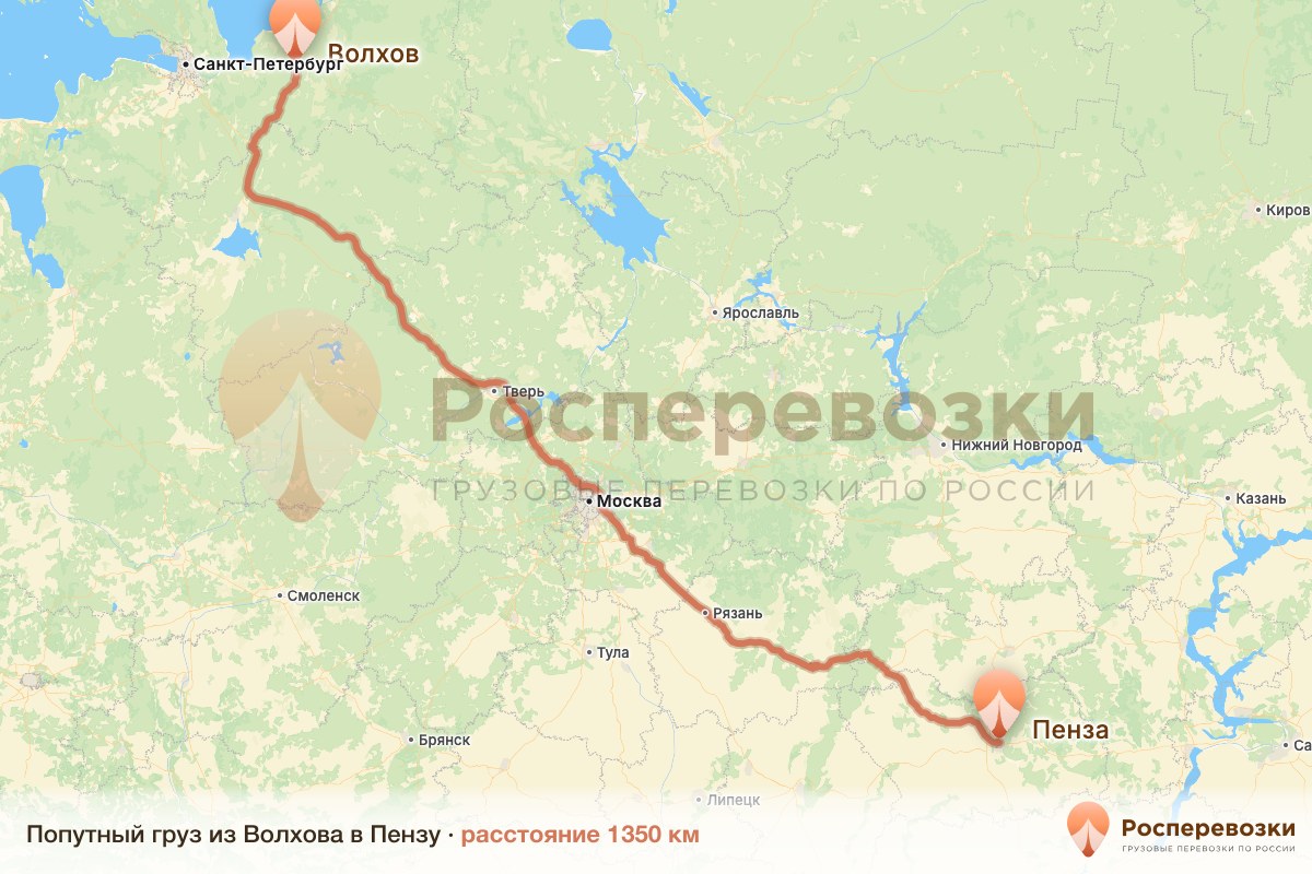 Попутный груз Волхов Пенза