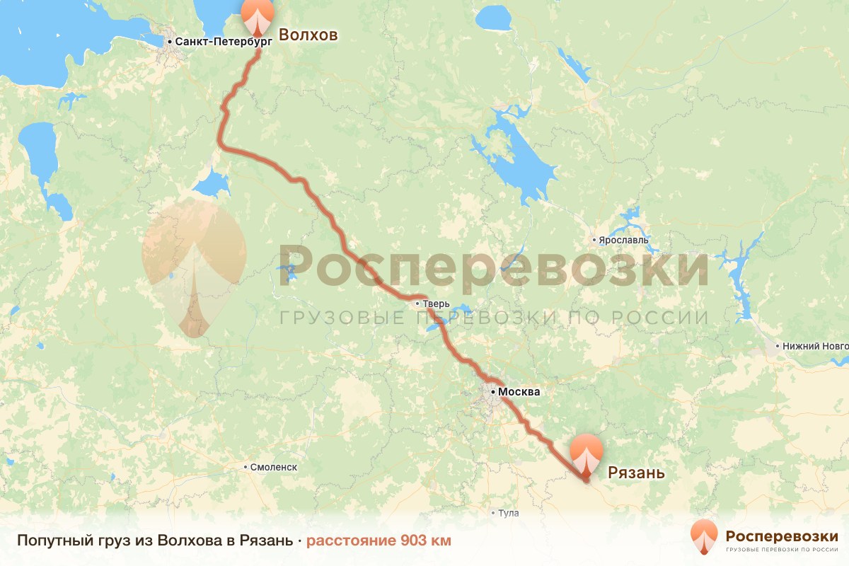 Попутный груз Волхов Рязань