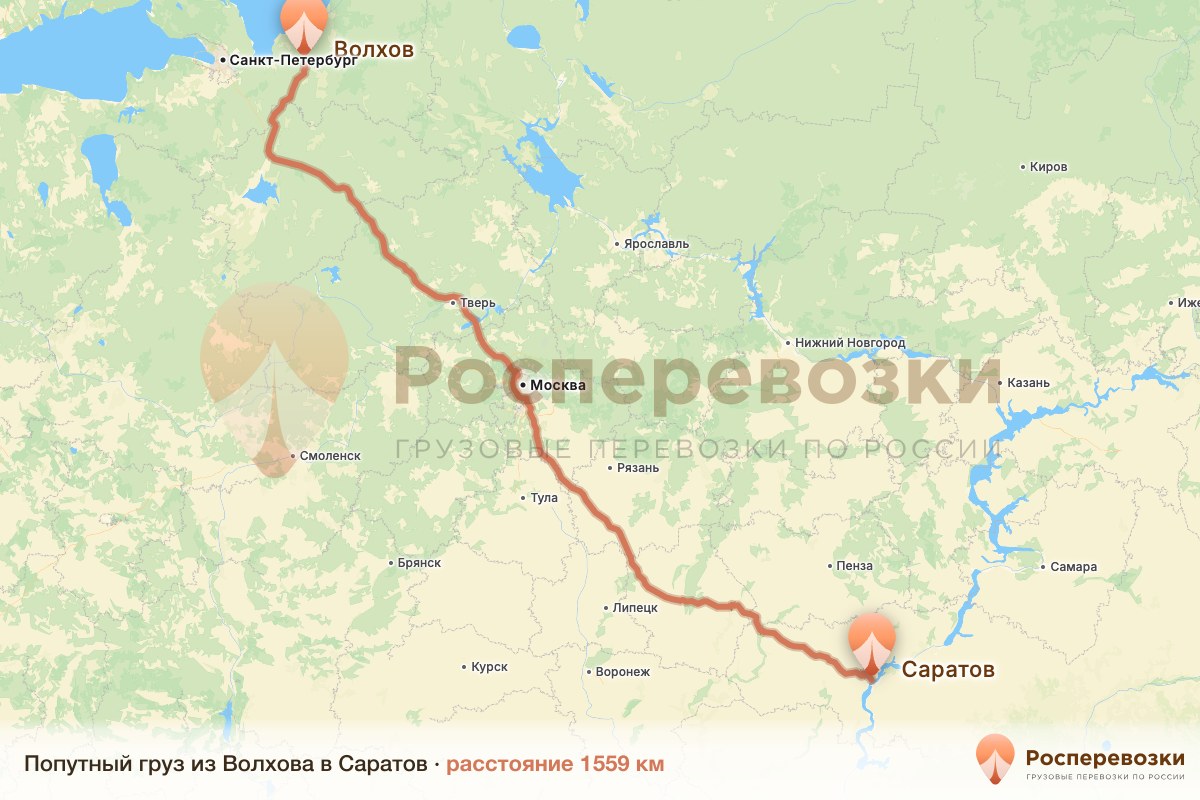Попутный груз Волхов Саратов
