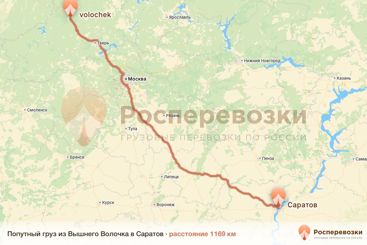 Попутный груз Вышний Волочёк Саратов