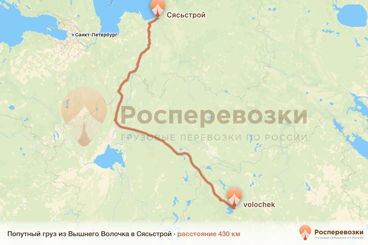Попутный груз Вышний Волочёк Сясьстрой