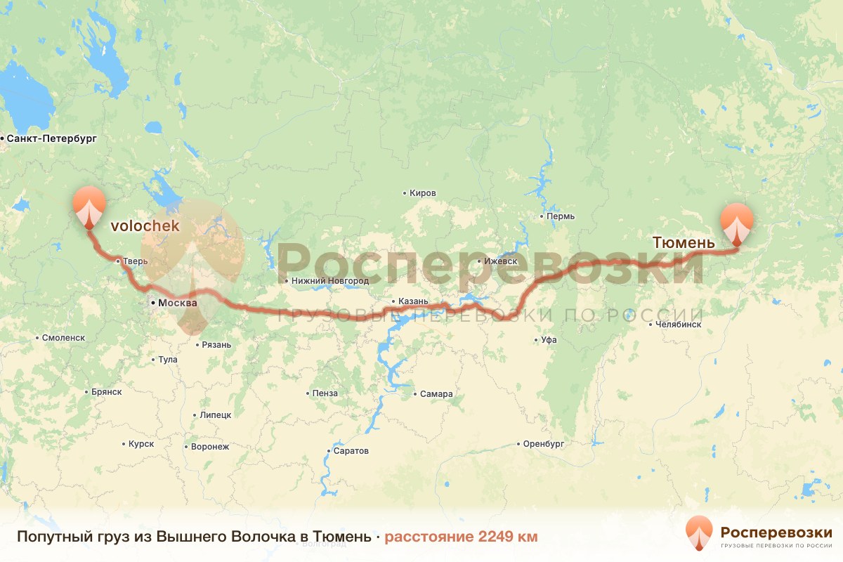 Попутный груз Вышний Волочёк Тюмень