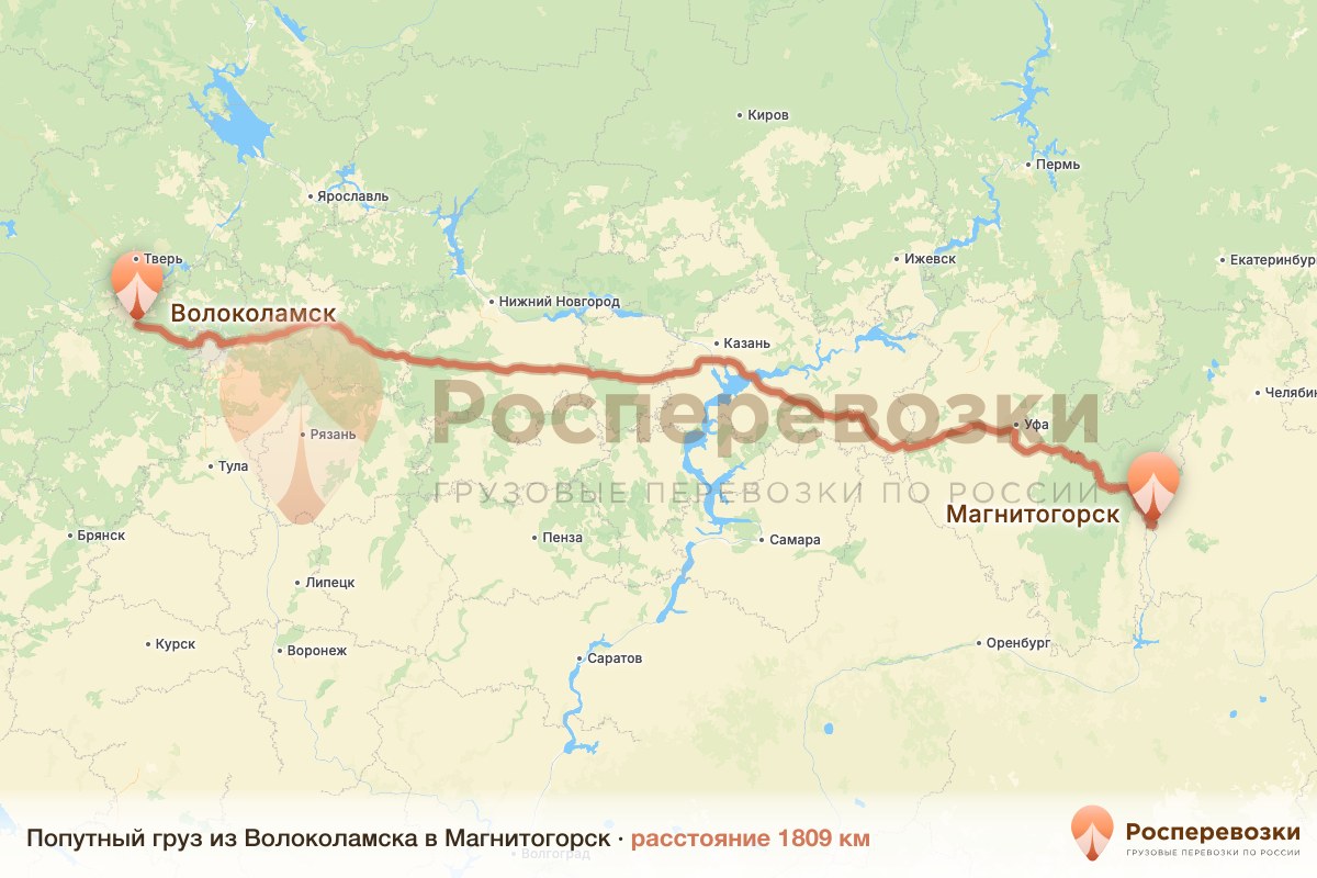 Попутный груз Волоколамск Магнитогорск