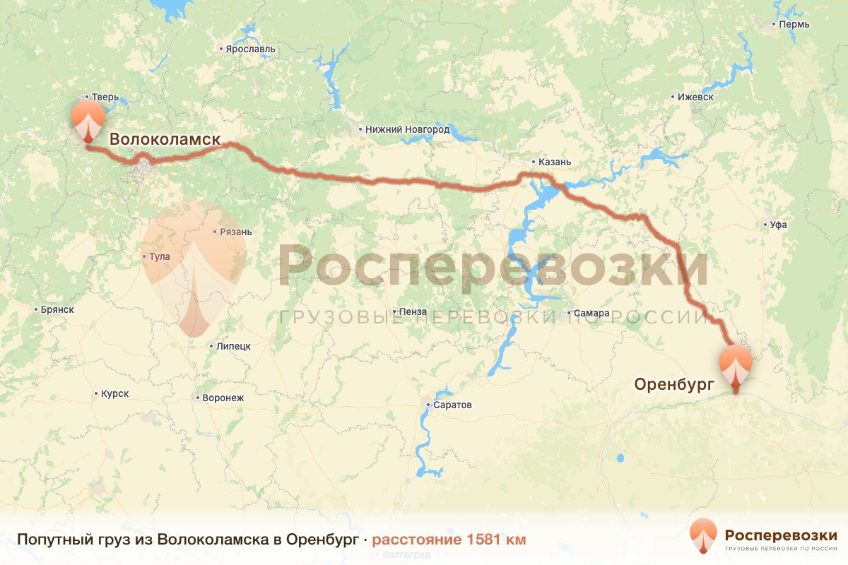 Попутный груз Волоколамск Оренбург