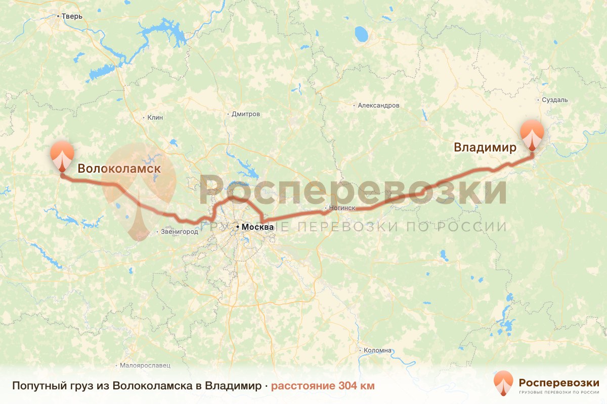Попутный груз Волоколамск Владимир