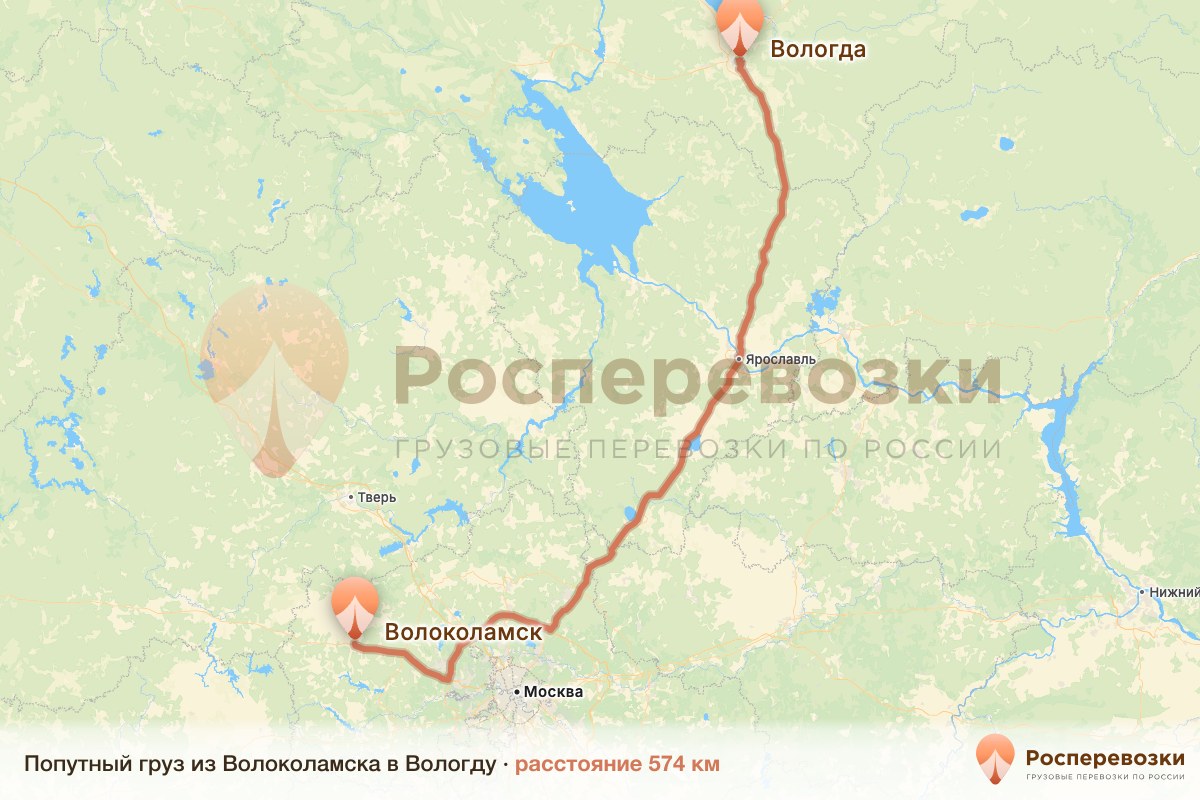 Попутный груз Волоколамск Вологда