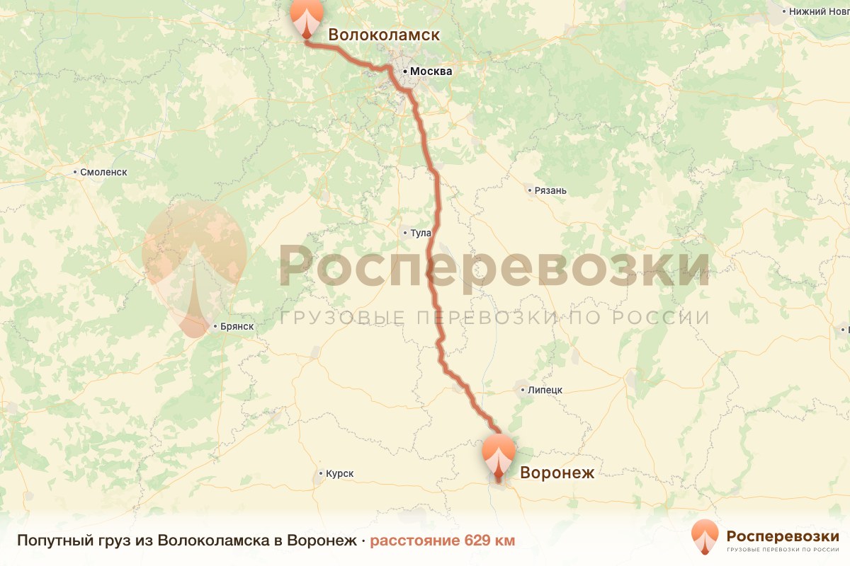 Попутный груз Волоколамск Воронеж