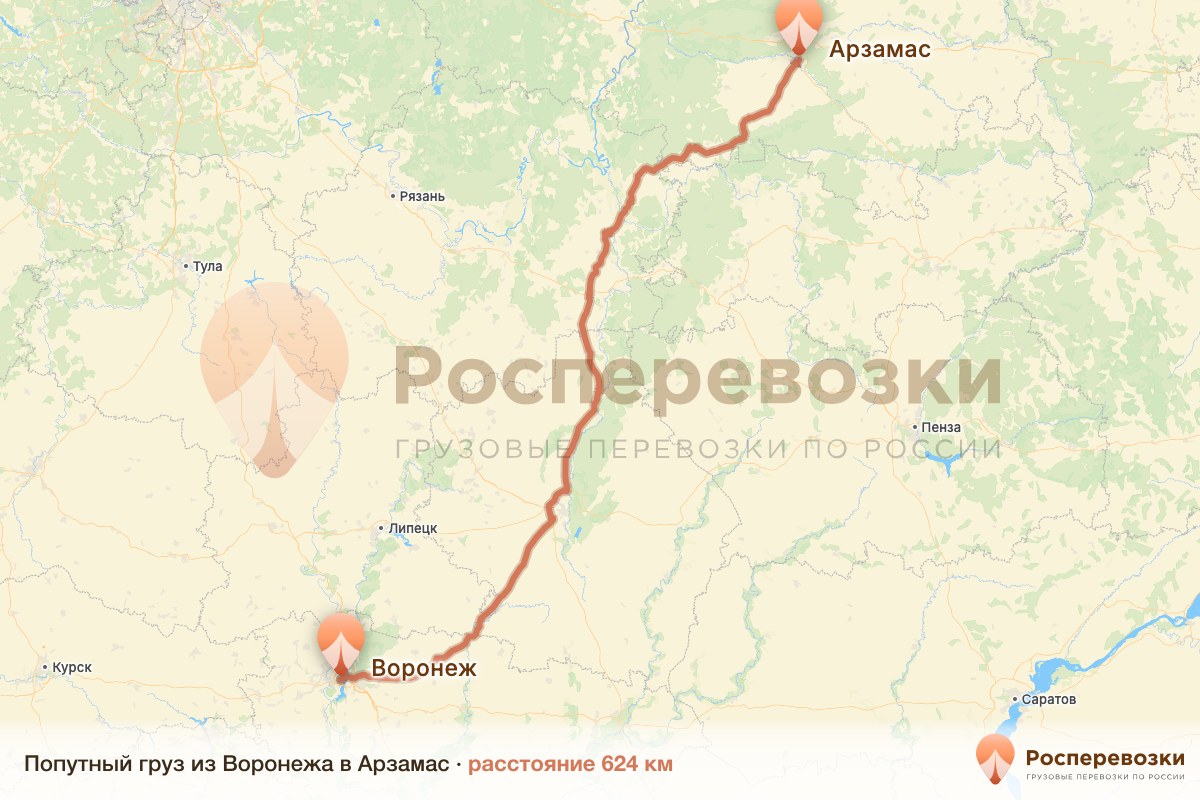 Попутный груз Воронеж Арзамас