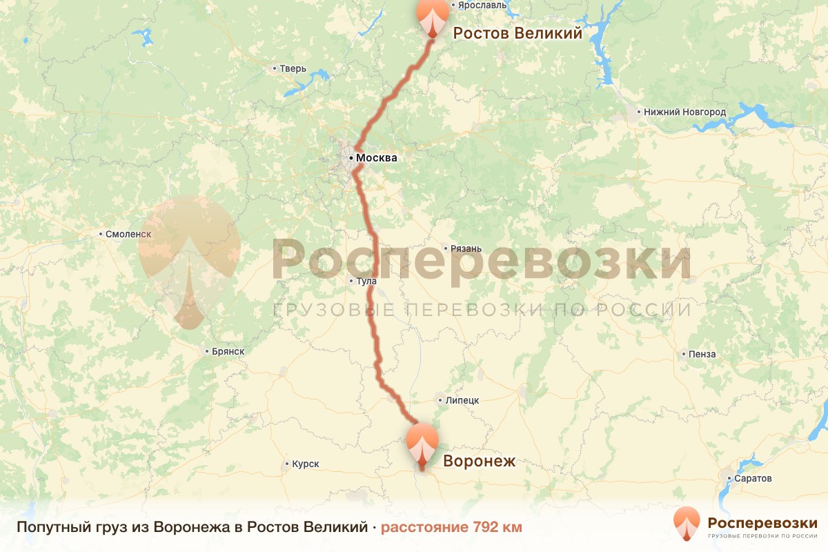 Попутный груз Воронеж Ростов