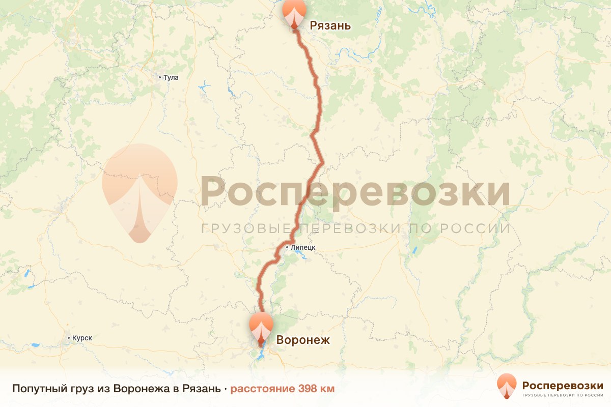 Попутный груз Воронеж Рязань