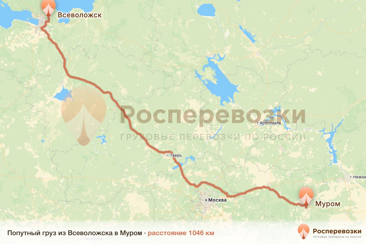 Попутный груз Всеволожск Муром