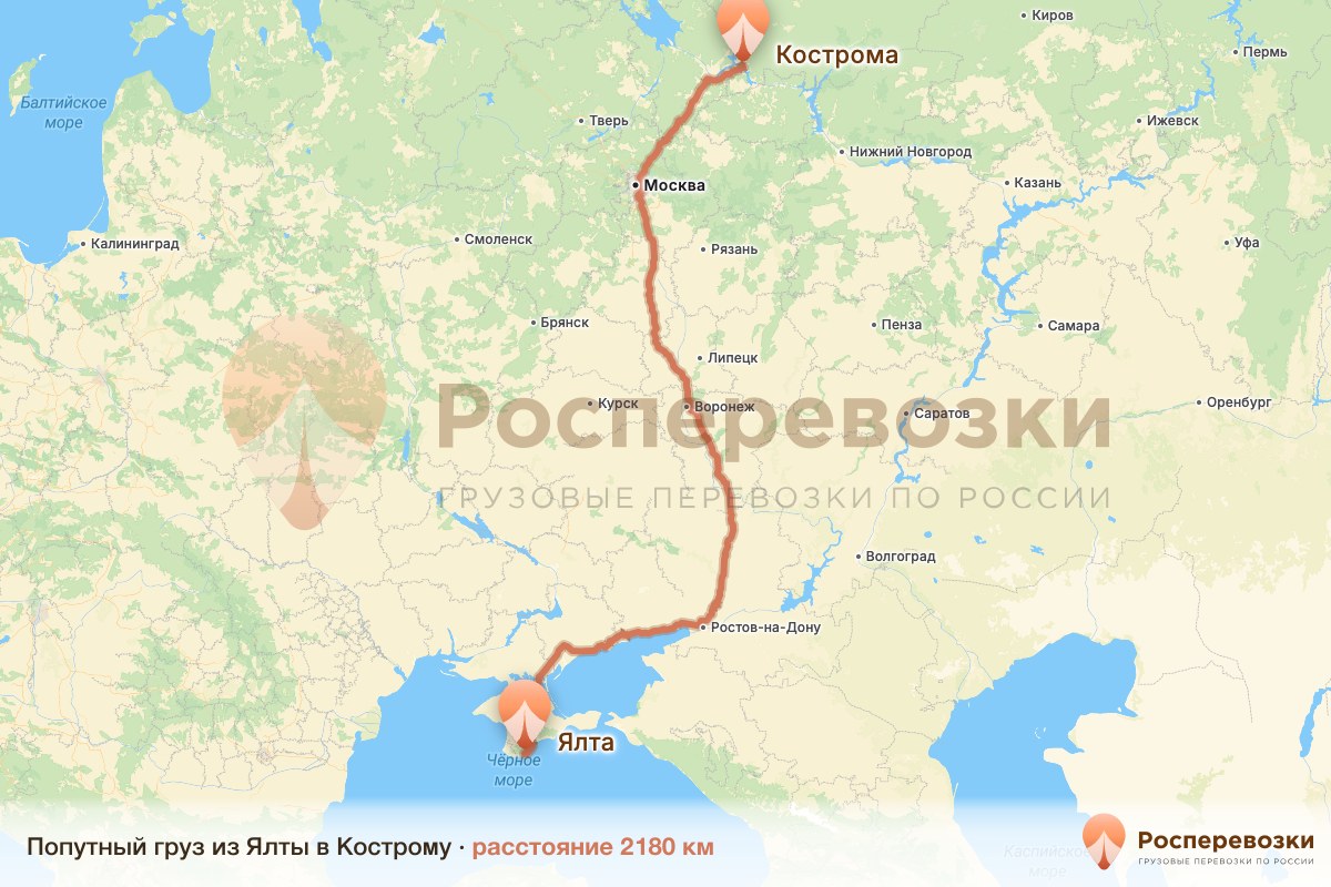 Попутный груз Ялта Кострома