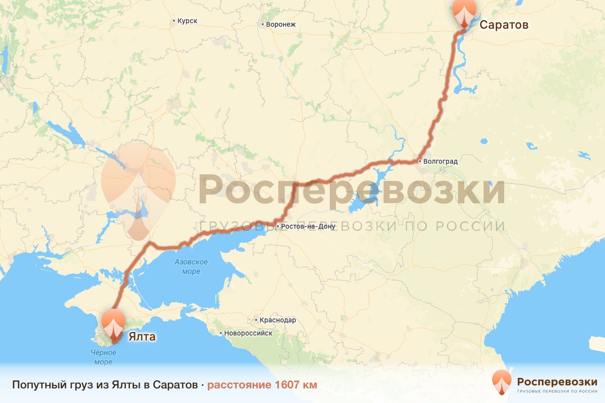Попутный груз Ялта Саратов
