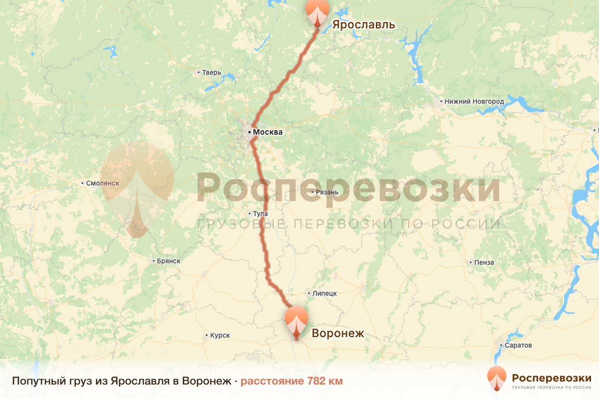 Попутный груз Ярославль Воронеж